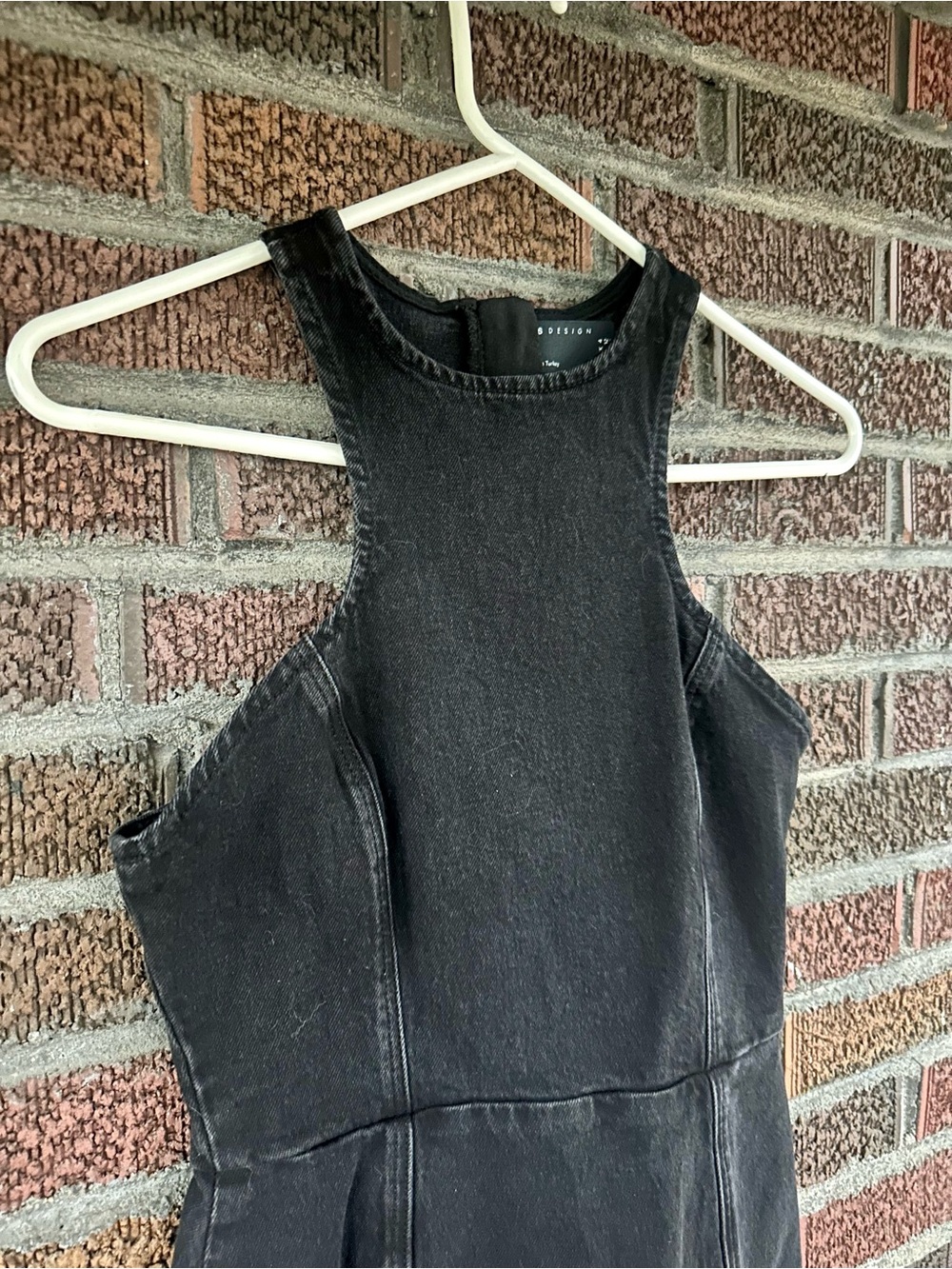 ASOS Denim Racer Dress In Washed Black, Size 0 - Picture 6 of 11